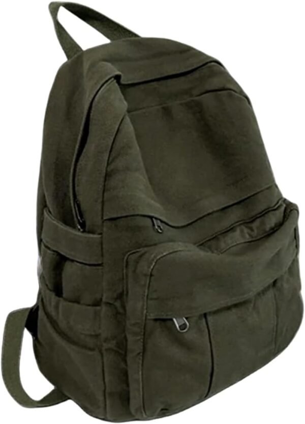 Canvas Backpack for Women Cute Backpack for Women Vintage Laptop Aesthetic Knapsack-Army Green