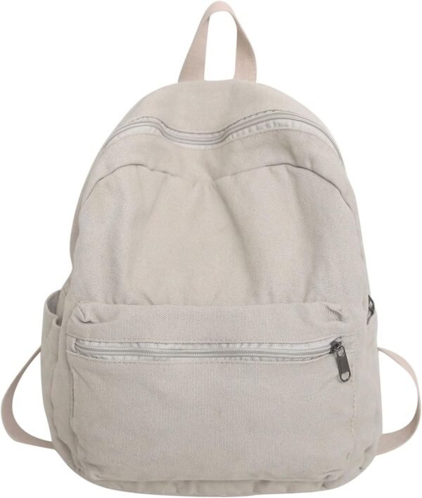 Mini Backpack Purse for Women Canvas Cute Small Backpack Purse for Girls Aesthetic Vintage Travel Backpack Grey