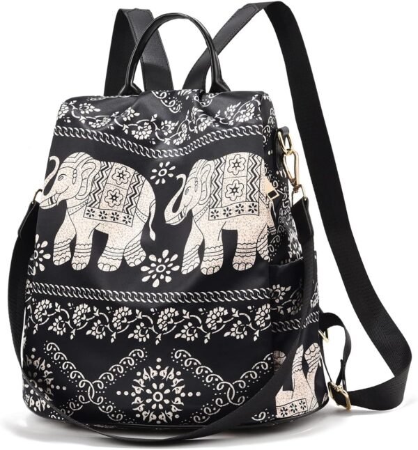 Women Backpack Purse Waterproof Nylon Anti-theft Rucksack Lightweight Shoulder Bag