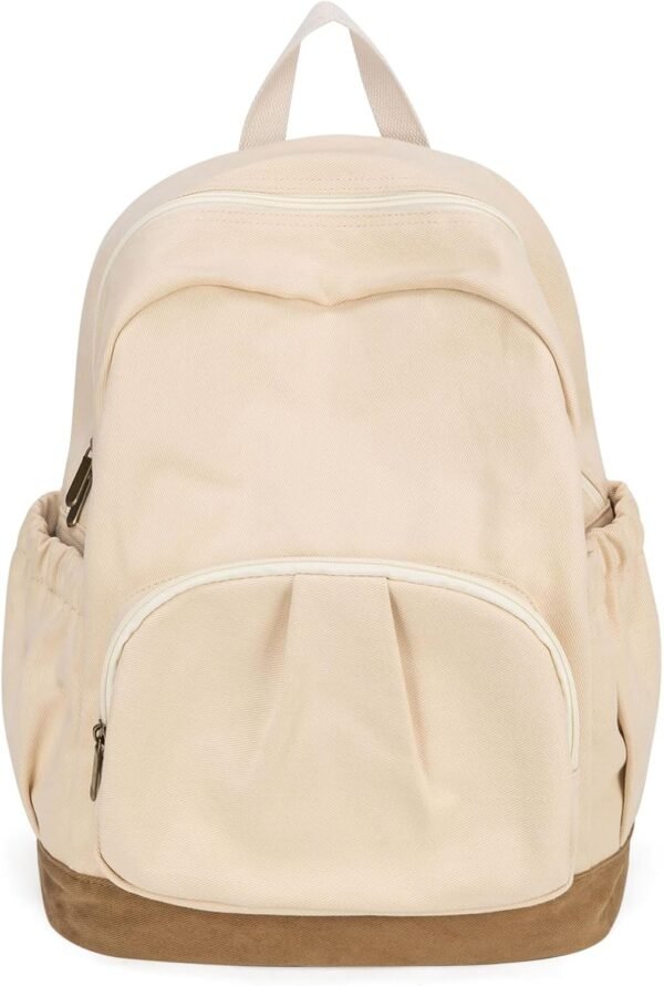 Canvas Backpack for Women Men Lightweight Bookbag for College Aesthetic Backpack for Travel Casual Daypack