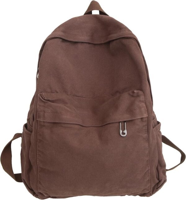 Vintage Canvas Backpack for Women  Cute Boho School Backpack Casual Y2K Aesthetic Backpack (Coffee)